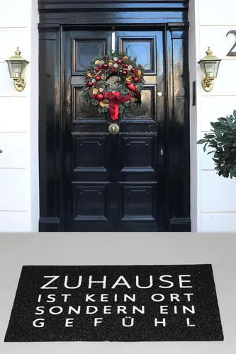 Fußmatte Schmutzfangmatte mit Spruch ZUHAUSE IST EIN GEFÜHL 40x60 cm rutschfest