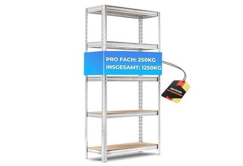 ALL Schwerlastregal 150x75x30 cm, 1250kg Traglast ideal für Lager & Keller