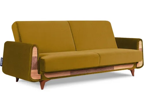 KONSIMO® 3-Sitzer GUSTAVO Sofa mit Schlaffunktion in gelb von KONSIMO®
