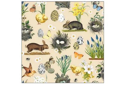 Ambiente Luxury Paper Products Papierserviette Servietten Easter Time Cream, 20 St.