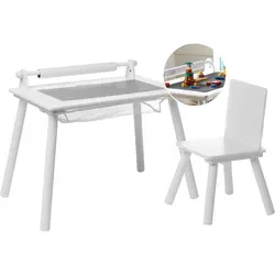KINDERTISCH und Stuhlset Weiß Moonta