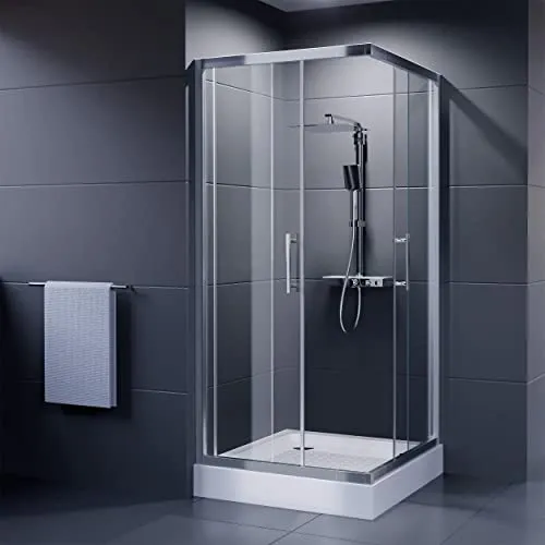 Duschmeister Duschkabine Komplett 90x90cm mit Duschtasse
