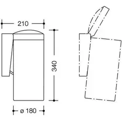 HEWI Abfallbehälter Serie 477, Kniebetätigung felsgrau von HEWI