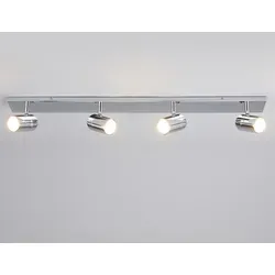 Lindby Deckenlampe Dejan - Spritzwassergeschützte 4-flammige Bad Deckenleuchte in Chrom - Moderne Badezimmerlampe aus Metall, spritzwassergeschützt für eine gemütliche Atmosphäre in jedem Raum. Ideal für Bad, Küche oder Flur.