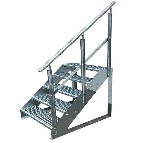 Kaminbau Mierzwa Premium Treppe Freistehend 5 Stufen mit Geländer