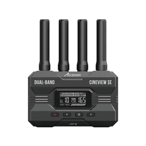 Accsoon CineView SE Wireless Empfänger - Dualband SDI & HDMI - Media-Streaming-Clients mit 1200 Fuß Reichweite und nahezu verzögerungsfreier Videoübertragung – ideal für professionelle Filmsets und umfangreiche Produktionen.