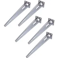 TRUTZHOLM Einschlagbodenhülse 5er Set für Ø 40 mm - Beschläge: Robuste, feuerverzinkte Einschlaghülsen für Pfosten mit einem Durchmesser von 40 mm, ideal für stabile Zaun- oder Terrassenkonstruktionen, vormontiert und einfach zu installieren.