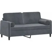 vidaXL Sofa 2 Sitzer mit Zierkissen - Modernes 2-Sitzer-Sofa aus weichem Samt, ideal zum Entspannen und Plaudern. Robustes Metallgestell und abnehmbare Kissenbezüge sorgen für Langlebigkeit und einfache Pflege.