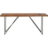 vidaXL Esstisch aus massivem Akazienholz 180 x 90 cm - Braun - Industrieller Esstisch aus robustem Akazienholz, handwerklich verarbeitet und einzigartig in der Holzmaserung. Ideal für Küche oder Esszimmer.