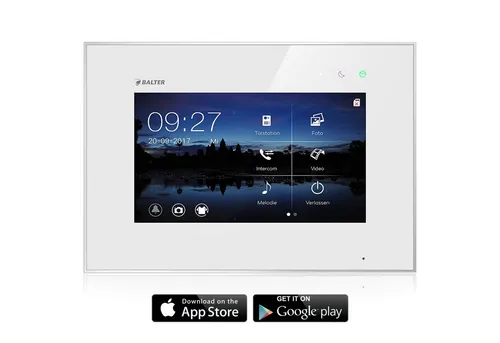 Balter Zusatz WLAN Monitor EVO Video-Türsprechanlage - Video-Türklingel mit 7 Zoll Touchscreen, App-Steuerung für Türöffnen per Smartphone und einfache Installation dank 2-Draht-Bus-Technik.