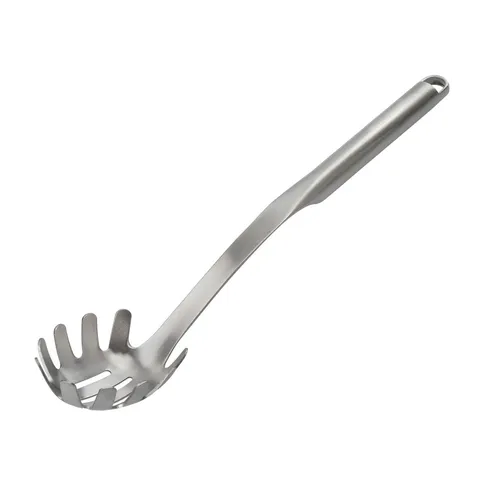 KitchenAid Premium Edelstahl Pasta Servierlöffel 33 cm - Küchenutensilien, hochwertiger Spaghettilöffel aus Edelstahl für müheloses Servieren von Pasta, langlebig und stilvoll in Silber.