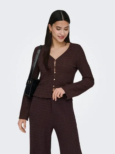 ONLY Strickjacke ONLILSE L/S CARIDGAN STRUC JRS - Modische Strickjacke mit V-Ausschnitt für vielseitige Outfits. Pflegeleicht und bequem, ideal für den Alltag oder schicke Anlässe. Kombinierbar mit Jeans oder Bluse.