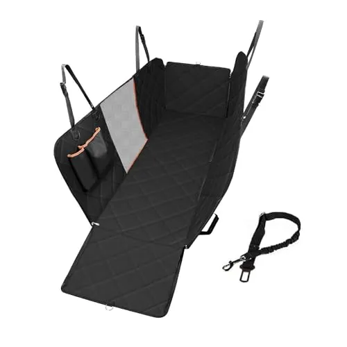 VDM Home Products – Wasserabweisende Hundedecke für Auto Rückbank und Kofferraum – 137 x 147 cm – Schutzhülle Hundesitzdecke für Autos inkl. Hundeleine