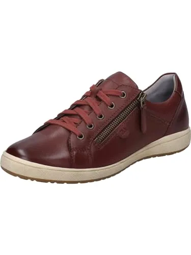 JOSEF SEIBEL Caren 12 Sneaker für Damen - Rot - Hochwertige Damen Sneaker aus feinstem Kalbsleder mit herausnehmbarer Innensohle für individuellen Komfort. Ideal für Freizeit und Streetwear, mit Rutschfester TR-light Sohle und praktischem Reißverschluss.