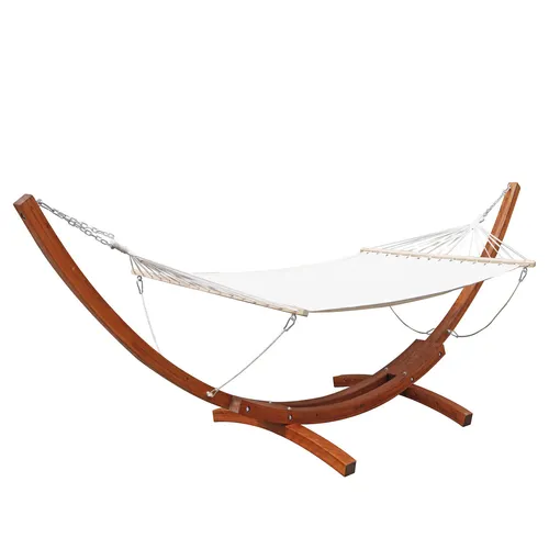 XXL Hängematte mit Holzgestell Gestell aus lackiertem Bogenholz Lärchenholz