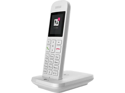 TELEKOM Sinus 12 - Analoges Telefon mit Basis, elegantes Design in Weiß und benutzerfreundliche Funktionen