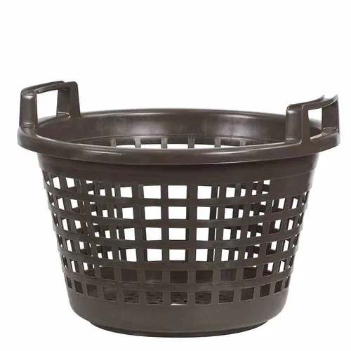 H.G-Deko Kartoffelkorb aus Kunststoff, Ø 43x24 cm, rund - Gartensack für Kartoffeln, robust und leicht, ideal zur Aufbewahrung und Ernte mit 45 l Fassungsvermögen.