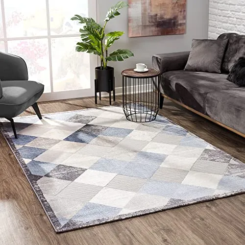 SANAT Evra Teppich - Modernes Design für jedes Zimmer - Vielseitiger Kurzflor-Teppich, ideal für Wohnzimmer, Flur und mehr. Robuste Qualität, pflegeleicht und schadstofffrei – perfekt für Haushalte mit Kindern und Haustieren.
