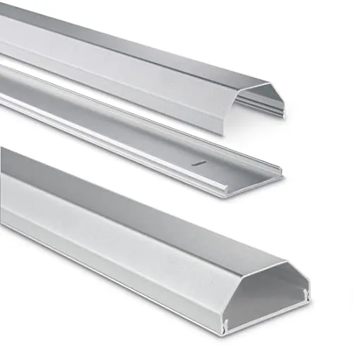 Hama ALU Kabelkanal - Eckig für bis zu 8 Kabel - Kabelkanal aus Aluminium (110 x 5 x 2,6 cm) für bis zu 8 Kabel, einfach zu montieren und kürzbar, ideal für eine saubere Kabelführung.