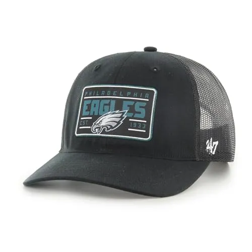 '47 Philadelphia Eagles NFL Hardline Trucker RF Unisex Basecap - Schwarz - Hüte, Kappen & Mützen für Baseball-Fans: Verstellbares Stirnband für perfekte Passform, hergestellt aus hochwertigen Materialien für Komfort und Langlebigkeit.