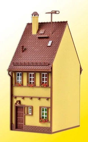 Vollmer 43671 H0 Wohnhaus - Modelleisenbahn-Gebäude, detailreich und ideal für kreative Landschaftsgestaltung
