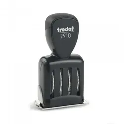 Trodat Classic 2910/P04-C8 Stempel - Ergonomischer Datumstempel 50x30 mm, stabiler Abdruck und leicht einstellbare Stellräder für Datum – ideal für Büro und Zuhause.