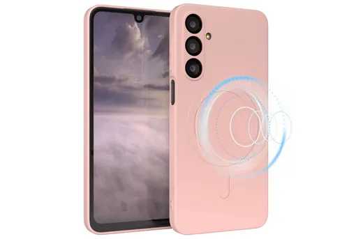EAZY CASE Handyhülle für Samsung Galaxy A16 Hülle Silikon 6,7 Zoll, MagSafe Schutzhülle Silikoncover mit Kameraschutz Rosa / Altrosa