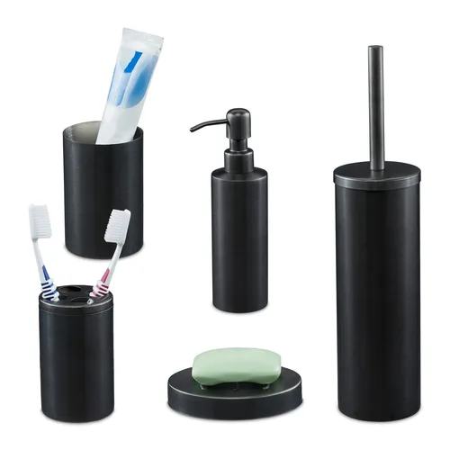 Badezimmer Set Badaccessoires 5-tlg. Bad Zubehör Edelstahl Badezimmerutensilien
