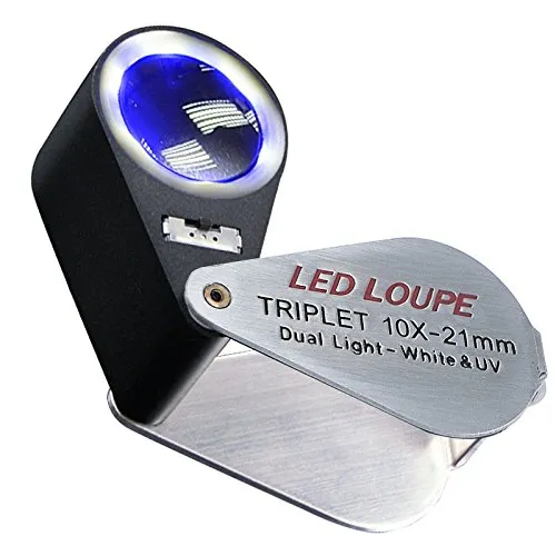 Juwelier Lupe 10X mit LED und UV Licht von GAIN EXPRESS