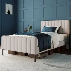 Flieks Polsterbett 90x200cm - Stilvolles Einzelbett mit verstellbarem Kopfteil - Betten: Hochwertiges Polsterbett in Beige/Grau, ideal für modernes Interieur. Verstellbares Kopfteil für optimalen Komfort und Lattenrost aus Kiefernholz für ruhigen Schlaf.