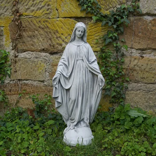 Madonna Statue Mutter Maria - Gartendekoparadies - Hochwertige Gartenstatue aus frostsicherem Steinguss (H. 63 cm, 16 kg) für stilvolle Außendekoration, handgefertigt und ideal für Gärten oder als Geschenk.