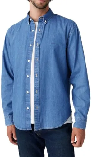 Levi's Men's Authentic Button Down Shirt, Woodrow MID WASH - T-Shirts für Herren, zeitloser Stil mit authentischem Levi's Design für jeden Anlass.