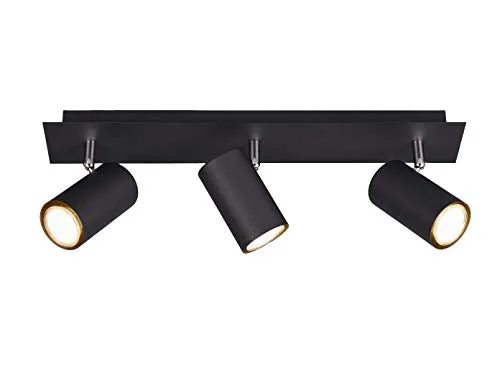 Trio Leuchten Deckenleuchte Marley 802400332 - Moderne 3-flammige Deckenleuchte aus schwarzem Metall, dreh- und schwenkbare Spots für individuelle Beleuchtung in jedem Raum.