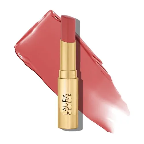 LAURA GELLER NEW YORK Jelly Balm Feuchtigkeitsspendender Getönter Lipgloss, Just Peachy, Lippenstift mit Vitamin E, Seidenmattes Finish, Farbige Lippenpflege für Glatte und Glänzendere Lippen