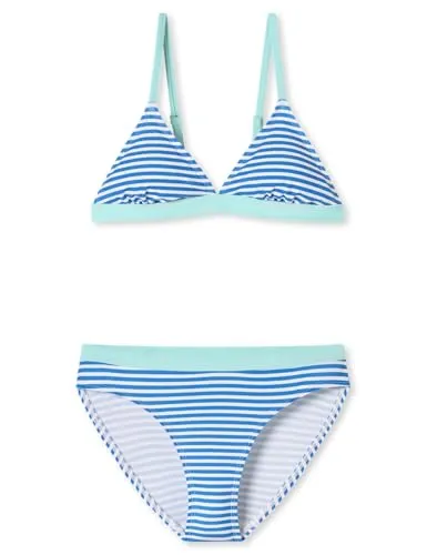 Schiesser Mädchen Triangle Bikini-Set Aqua Teen Girls - Bikini-Set für Mädchen in den Größen 140 bis 176, mit einem fröhlichen Aquarium-Design für unvergessliche Sommertage.