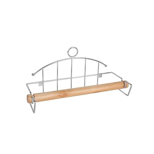 Küchenrollenhalter, verchromt, mit Holz von Axentia