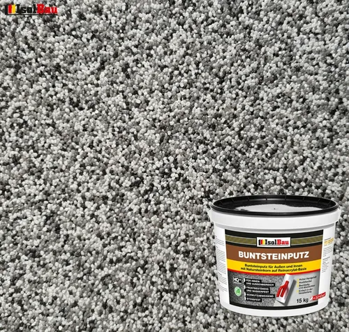 Mosaikputz Buntsteinputz BP 20 (grau, weiss, schwarz) 15kg Fertigputz Sockelputz
