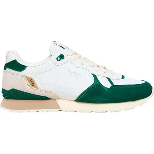 Pepe Jeans Herren Brit M Sneak, Green Ivy Green, 47 EU - Herren-Sneaker mit Pepe Jeans Logo, ideal für sportliche Aktivitäten und lässigen Style.