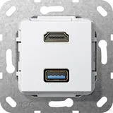 Gira 567903 HDMITM USB 3.0 A K-Peitsche Einsatz - Sonstige Elektroinstallationsartikel mit HDMI 2.0a + HDR und USB 3.0, ideal für moderne Kommunikationslösungen in Reinweiß.