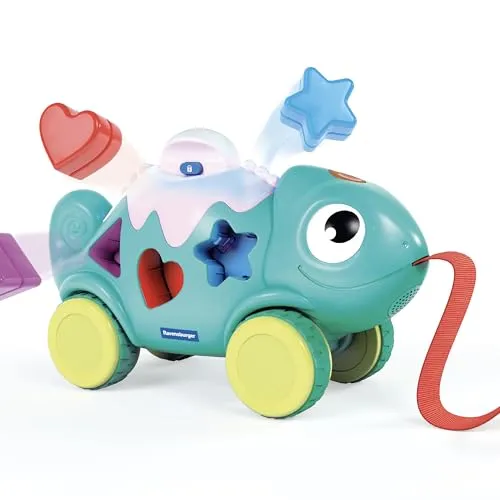Ravensburger 4875 Play+ Musikalisches Chamäleon - Gesellschaftsspiel: Fördert mit über 45 Sounds und Lichteffekten die Sinne und Feinmotorik von Kindern ab 1 Jahr, ideal zum Laufenlernen.