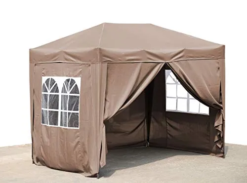 QUICK STAR Pop-Up-Pavillon 2x3m Beige mit Easy-Klett Seitenwänden - Praktischer Pop-Up Faltpavillon 2x3m in Beige, mit 4 Easy-Klett Seitenwänden für schnellen Auf- und Abbau, ideal für Gartenpartys oder Märkte.