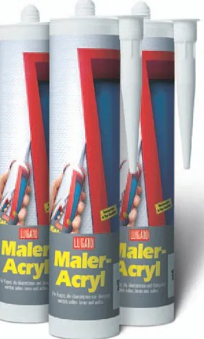 Lugato Maleracryl 310 ml Acryl Dichtstoff, Weiß, Wasserfest, Wand, Decke, Türzarge