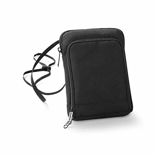BagBase Unisex BG047BLAC Reisebrieftasche, Schwarz, Größe M