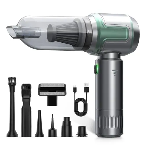 Tidy Cats Handstaubsauger, 16000PA Auto Staubsauger Stark, 3-Gang 100000 U/min Akku Handstaubsauger Kabellos mit Bürstenloser Motor, Wiederaufladbarer Handsauger Für Auto, Küche, Haus & Tierhaare