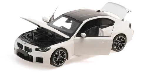 Minichamps BMW M2 - 2022 - WHITE 110023122 - Modellbau für Sammler: Detailliertes 1:18 Modell des sportlichen BMW M2 in klassischem Weiß, perfekt für Fans von Tourenwagen und Sportwagen.
