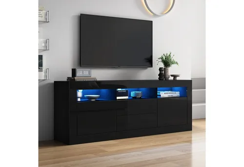 Fine Life Pro TV-Schrank Lowboard mit LED-Beleuchtung für Fernseher bis 70 Zoll