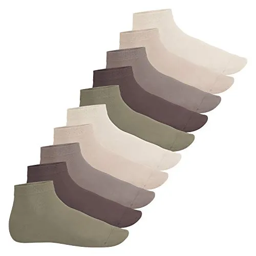 Footstar EVERYDAY! 10 Paar Damen Herren Quarter Socken - Naturtöne 47-50