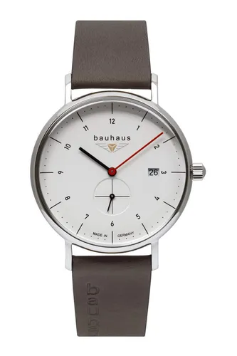 Bauhaus Quarzuhr 2130-1 - Herrenuhr mit Lederarmband - Herrenuhr mit Quarz-Antrieb und elegantem Lederarmband in dunkelbraun. Made in Germany und bis 5 bar wasserdicht, ideal für jeden Anlass.