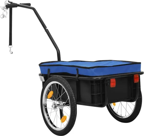 vidaXL Fahrradanhänger Handwagen 2-in-1 - Fahrradanhänger und Handwagen in einem, ideal für Pendler mit einer Tragfähigkeit von bis zu 50 kg und einfacher Befestigung am Fahrrad.