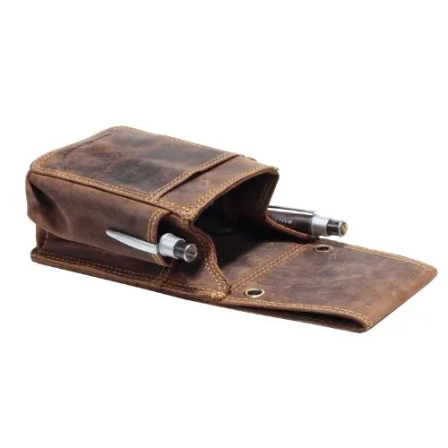 Greenburry Kellnertasche 1786 ES 25, antikbraun - Mode-Hüfttaschen aus hochwertigem Echtleder, ideal für Kellnerbörsen bis 25x12cm, mit praktischem Gürtelbefestigungssystem und mehreren Fächern für Block und Stifte.